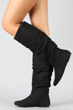 Soda Suede Slouchy Knee High Flat Boot