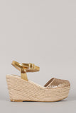 Bamboo Joe-01 Glitter Espadrille Platform Wedge