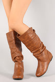 Slouchy Mid Calf Flat Boot