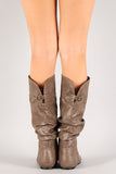 Slouchy Mid Calf Flat Boot