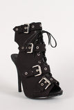 Wild Diva Lounge Strappy Open Toe Heel