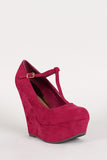 Round Toe Buckled Round Toe Platform Wedge