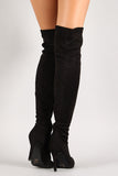 Faux Suede Stiletto Thigh High Boot