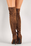 Faux Suede Stiletto Thigh High Boot