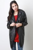 Leatherette Hoodie Jacket