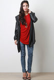 Leatherette Hoodie Jacket