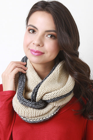 Chunky Two Tone Infinity Scarf