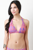 Diamond Print Halter Bikini Top