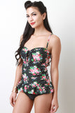 Floral Ruffle Tankini Set