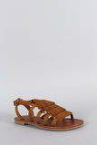 City Classified Suede Fringed Flat Sandal