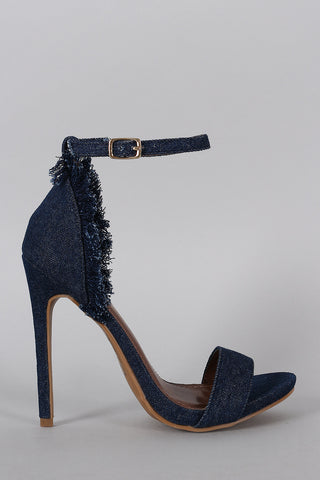 Shoe Republic Touch of Denim Fluff Heel