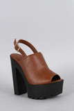 Bamboo Contrasting Platform Mule Bootie