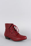 Breckelle Pointy Toe Lace Up Booties