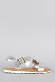 Bamboo Strappy Metallic Sandal