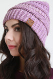 Mottled Ridged Knit Beanie