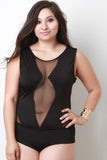 Plus Size Mesh Panel Bodysuit
