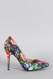 Liliana Multicolor Floral Pointy Toe Stiletto Pump