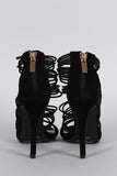 Anne Michelle Strappy Cage Cushioned Open Toe Heel