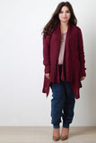 Contrast Ribbing Handkerchief Cardigan