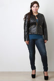 Quilted Vegan Leather Moto Jacket