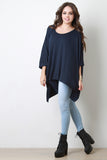 Oversized Drape Dolman Sleeves High Low Top