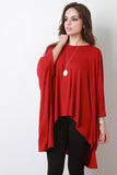 Oversized Drape Dolman Sleeves High Low Top