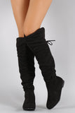 Wild Diva Lounge Slouchy Cutie Lace Up Flat Boots