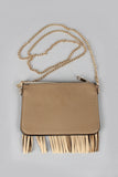 Vegan Leather Fringe Zipper Pouch