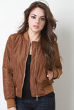 Zipped Up Bomber Puffer Jacket