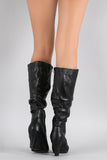 Wild Diva Lounge Vegan Leather Slouchy Chunky Heel Boot