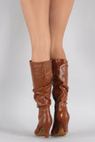 Wild Diva Lounge Vegan Leather Slouchy Chunky Heel Boot