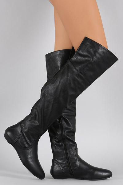 Bamboo Slouchy Elastic Gores Over the Knee Boots