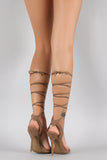 Wild Diva Lounge Gladiator Lace Up Open Toe Heel