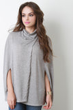 Soft Knit Turtleneck Wrap Cape