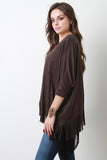 Double Tier Vegan Suede Fringe Top