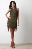 Suede Fringe Side Dress