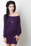 Jersey Knit Dolman Sleeve Mini Dress