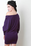 Jersey Knit Dolman Sleeve Mini Dress