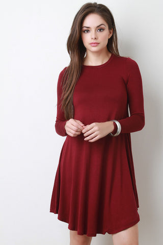 Long Sleeve Mini Shift Dress