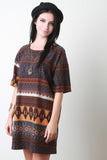 Moroccan Print Knit Shift Dress