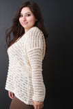 Loose Boucle Knit Hooded Sweater