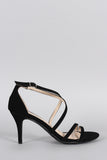 Bamboo Strappy Crisscross Open Toe Heel