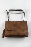 Vegan Leather Flap Crossbody Bag