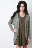 Melange Knit Dolman Long Sleeve Cardigan