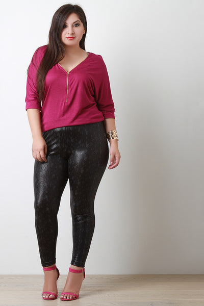 Shiny Snake Vegan Leather Leggings