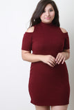 Open Shoulder Turtle Neck Dress