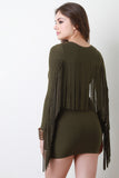 Fringe Sleeves Mini Bodycon Dress