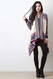 Multicolor Tribal Handkerchief Cardigan