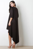 Quarter Sleeves Flare High Low Dress