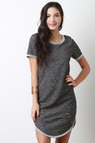 French Terry Distressed T-Shirt Dress